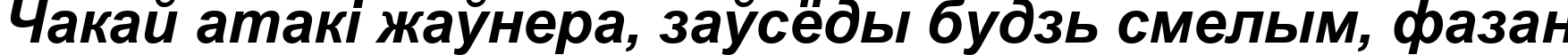 Пример написания шрифтом Arial Cyr Bold Italic текста на белорусском