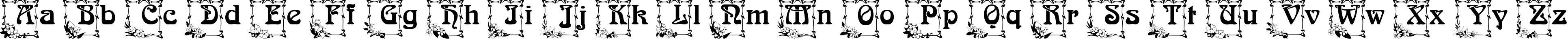 Пример написания английского алфавита шрифтом Arnold BocklinC Initial One