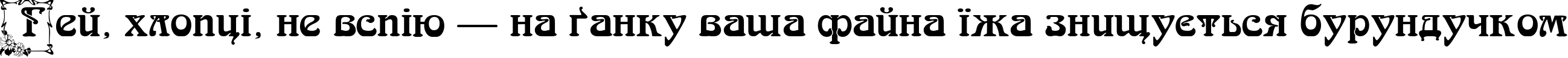 Пример написания шрифтом Arnold BocklinC Initial One текста на украинском