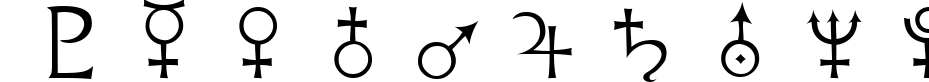 Пример написания цифр шрифтом Astrological