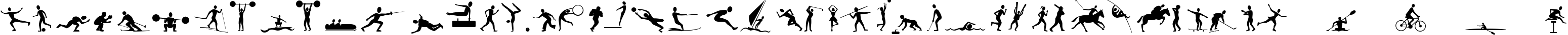 Пример написания английского алфавита шрифтом Athletes