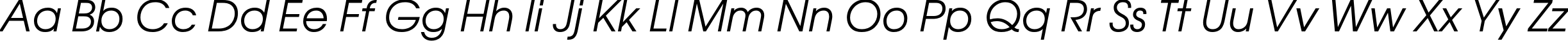 Пример написания английского алфавита шрифтом AvantGardeC Italic