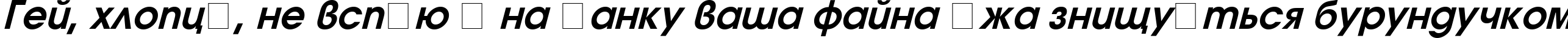 Пример написания шрифтом Avanti Bold Italic текста на украинском