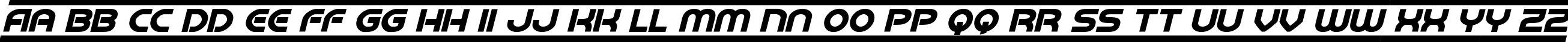 Пример написания английского алфавита шрифтом Barcade Bold Italic