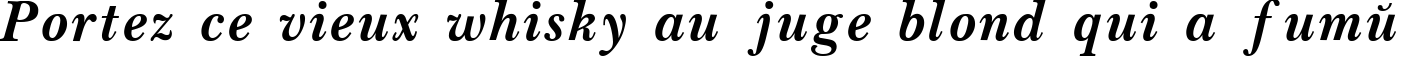 Пример написания шрифтом Baskerville Bold Italic текста на французском