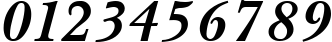 Пример написания цифр шрифтом Baskerville Bold Italic