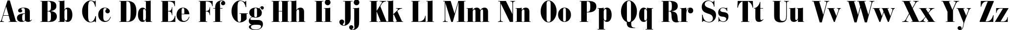 Пример написания английского алфавита шрифтом Bauer Bodoni Black Condensed BT