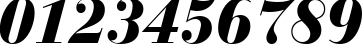 Пример написания цифр шрифтом Bauer Bodoni Black Italic BT