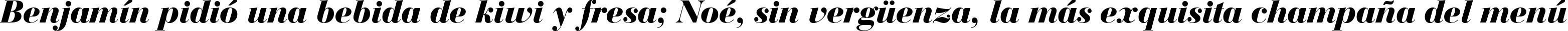 Пример написания шрифтом Bauer Bodoni Black Italic BT текста на испанском