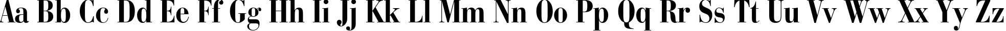 Пример написания английского алфавита шрифтом Bauer Bodoni Bold Condensed BT