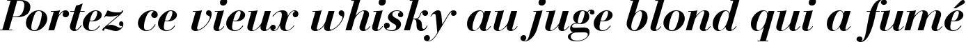 Пример написания шрифтом Bauer Bodoni Bold Italic BT текста на французском