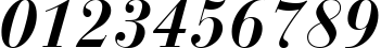 Пример написания цифр шрифтом Bauer Bodoni Bold Italic BT