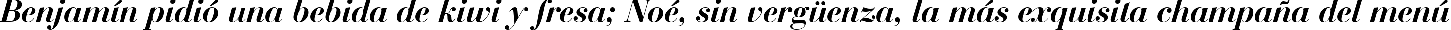 Пример написания шрифтом Bauer Bodoni Bold Italic BT текста на испанском