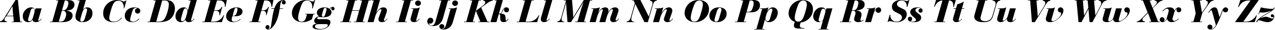 Пример написания английского алфавита шрифтом Bedini Bold Italic