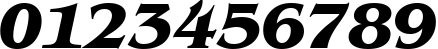 Пример написания цифр шрифтом Benguiat Bold Italic BT