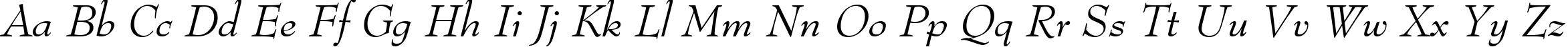 Пример написания английского алфавита шрифтом Bernhard Modern Italic BT Пример написания английского алфавита шрифтом Bernhard Modern Italic BT