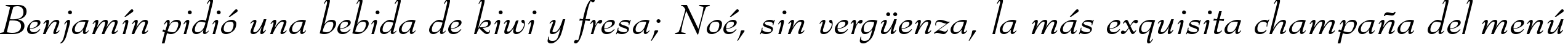 Пример написания шрифтом Bernhard Modern Italic BT текста на испанском Пример написания шрифтом Bernhard Modern Italic BT текста на испанском