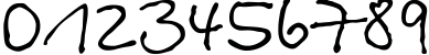 Пример написания цифр шрифтом Betina Script