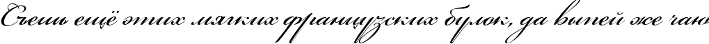 Пример написания шрифтом Bickham Script One текста на русском