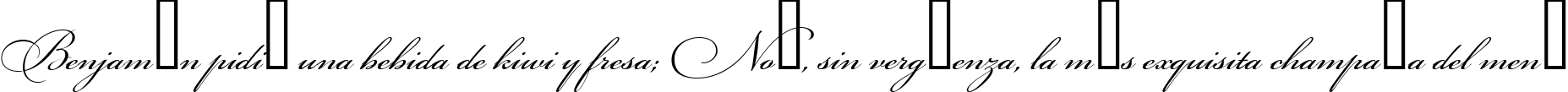 Пример написания шрифтом Bickham Script Three текста на испанском