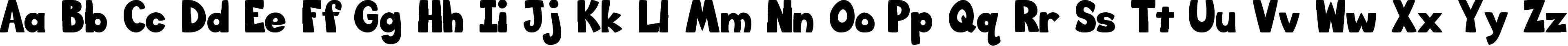 Пример написания английского алфавита шрифтом Big_Bottom_Typeface_Normal