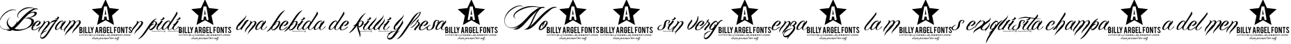 Пример написания шрифтом BILLY ARGEL FONT текста на испанском