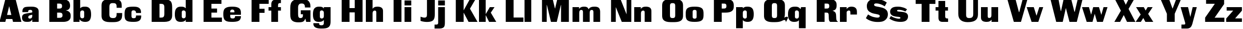 Пример написания английского алфавита шрифтом BlackGroteskC