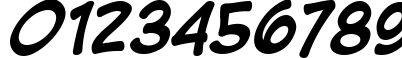 Пример написания цифр шрифтом Blambot Casual  BoldItalic