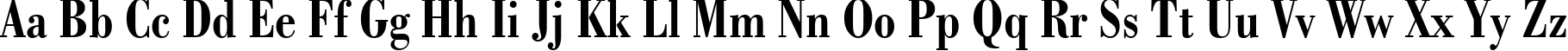 Пример написания английского алфавита шрифтом Bodoni Bold Condensed BT