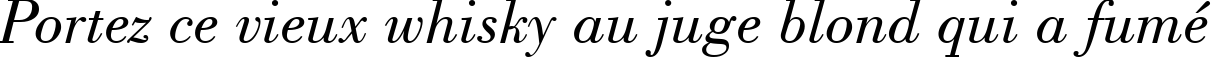 Пример написания шрифтом Bodoni Book Italic BT текста на французском