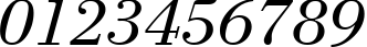 Пример написания цифр шрифтом Bodoni Book Italic BT