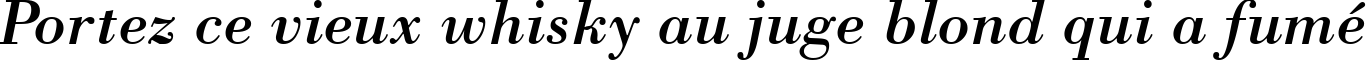 Пример написания шрифтом Bodoni Italic BT текста на французском