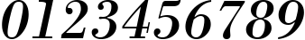 Пример написания цифр шрифтом Bodoni Italic BT