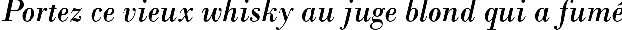 Пример написания шрифтом Bodoni MT Italic текста на французском