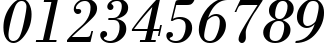 Пример написания цифр шрифтом Bodoni MT Italic