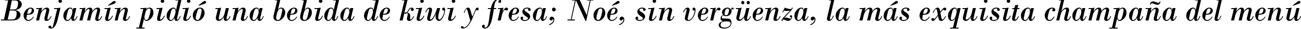 Пример написания шрифтом Bodoni MT Italic текста на испанском