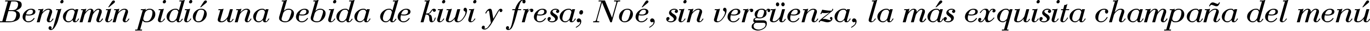 Пример написания шрифтом Bodoni Roman Italic текста на испанском