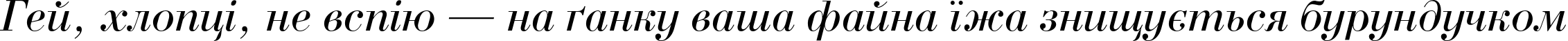 Пример написания шрифтом BodoniC Italic текста на украинском Пример написания шрифтом BodoniC Italic текста на украинском