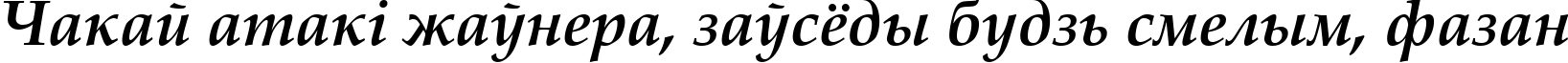 Пример написания шрифтом Book Antiqua Bold Italic текста на белорусском