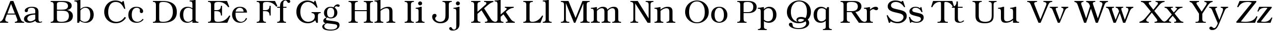 Пример написания английского алфавита шрифтом BookmanCTT