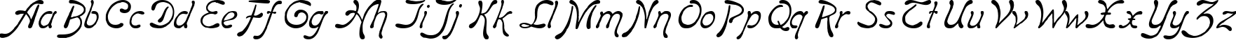 Пример написания английского алфавита шрифтом Boomerang Italic Пример написания английского алфавита шрифтом Boomerang Italic