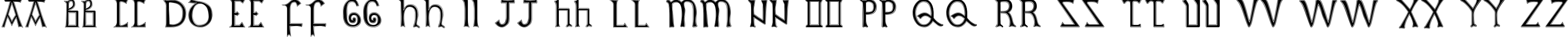 Пример написания английского алфавита шрифтом British Outline Majuscules
