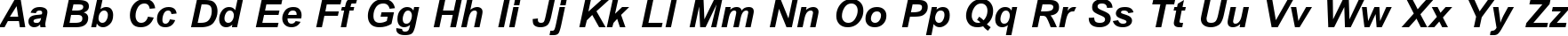 Пример написания английского алфавита шрифтом Browallia New Bold Italic