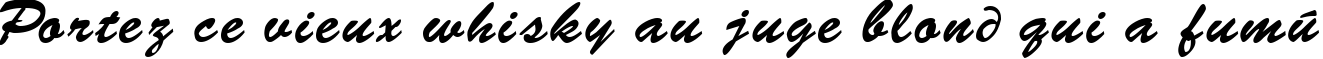 Пример написания шрифтом BrushScript Cyrillic текста на французском