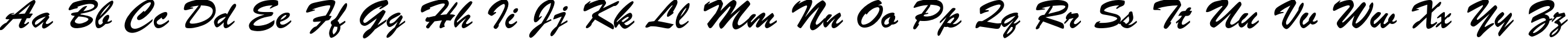 Пример написания английского алфавита шрифтом BrushScriptStd