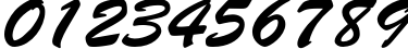 Пример написания цифр шрифтом BrushScriptStd
