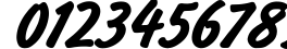 Пример написания цифр шрифтом BrushType Bold Italic