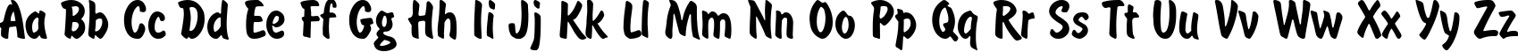 Пример написания английского алфавита шрифтом BrushType