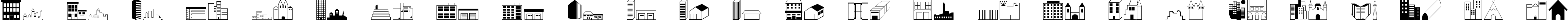 Пример написания английского алфавита шрифтом Buildings