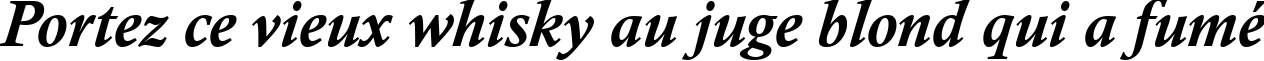 Пример написания шрифтом Calisto MT Bold Italic текста на французском
